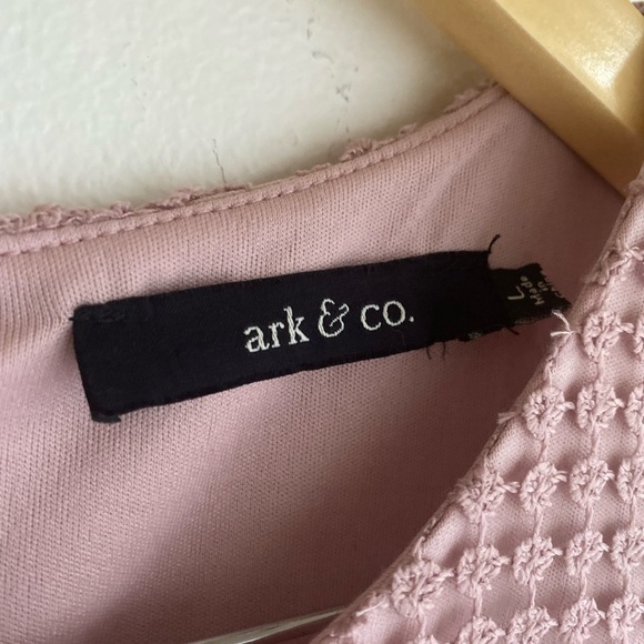 Ark & Co Lace Mini Dress Dusty Rose Pink Sleeveless Boho Size Large Fit & Flare - Picture 3 of 6